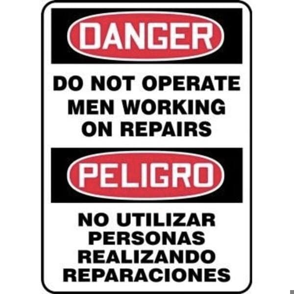 Accuform BILINGUAL OSHA DANGER Safety Sign DO SBMEQM174XT - main